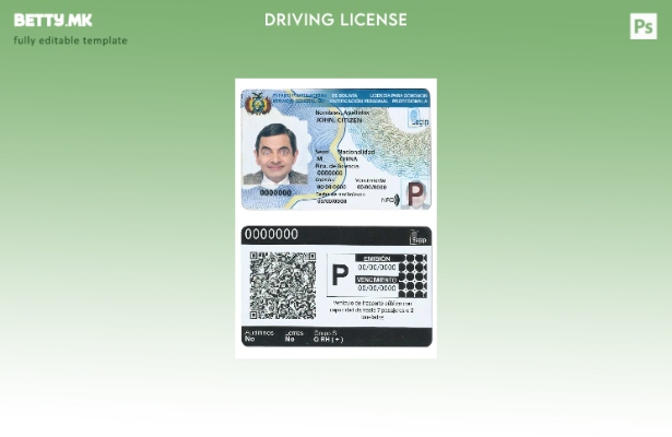 Модерен стил Шаблон за возачка дозвола Боливија ( – сегашен).